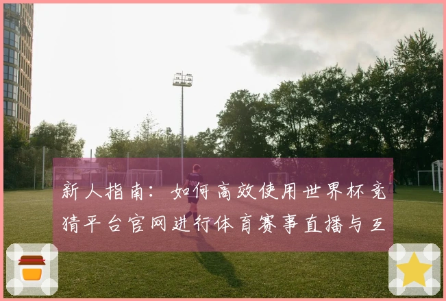 新人指南：如何高效使用世界杯竞猜平台官网进行体育赛事直播与互动体验